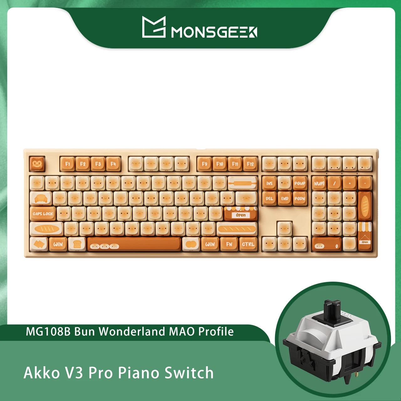 Akko MonsGeek MG108B Bun Wonderland Wireless Mechanical Keyboard