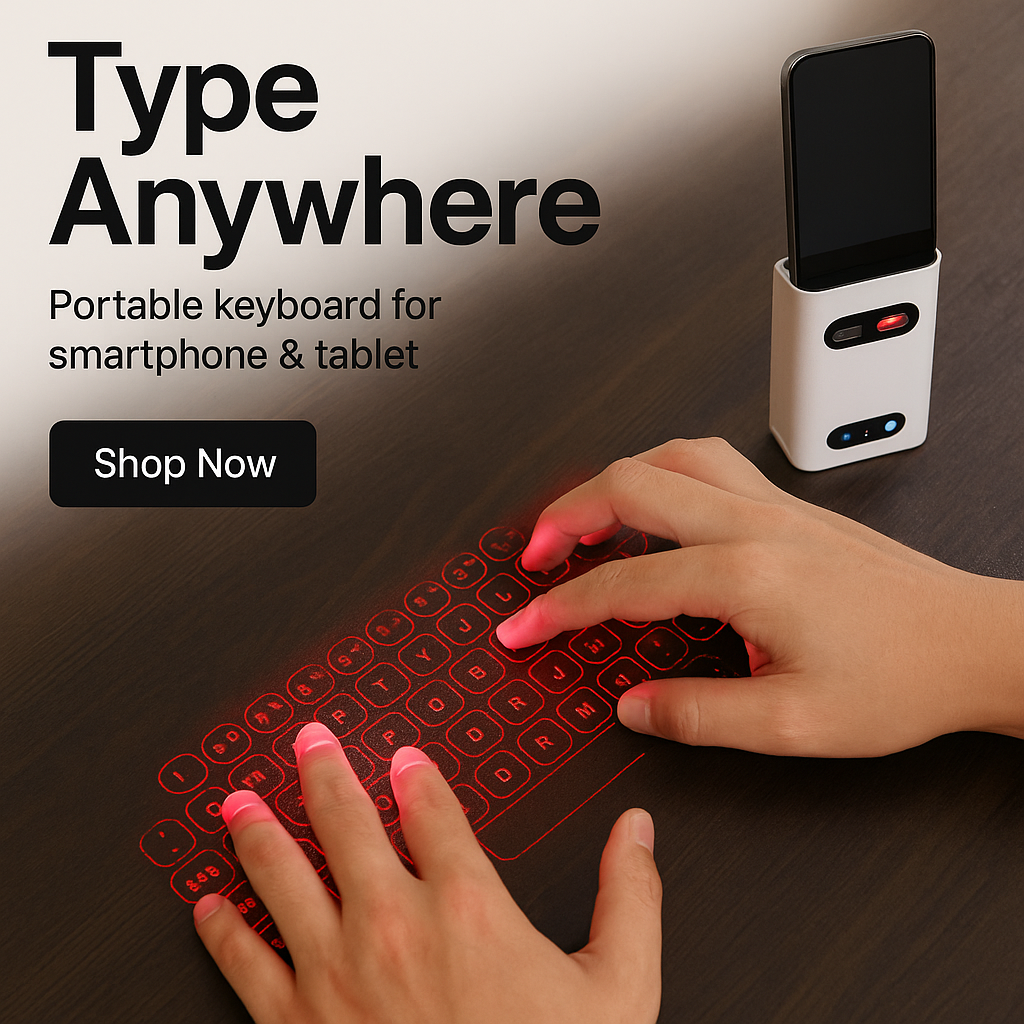 Virtual Laser Phone Keyboard For Computer Iphone Pad Laptop With Mouse Function
