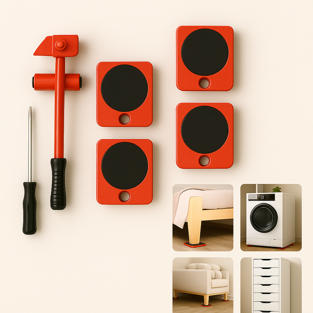 Furniture Moving Transport Roller Set Removal Lifting Moving Tool Set