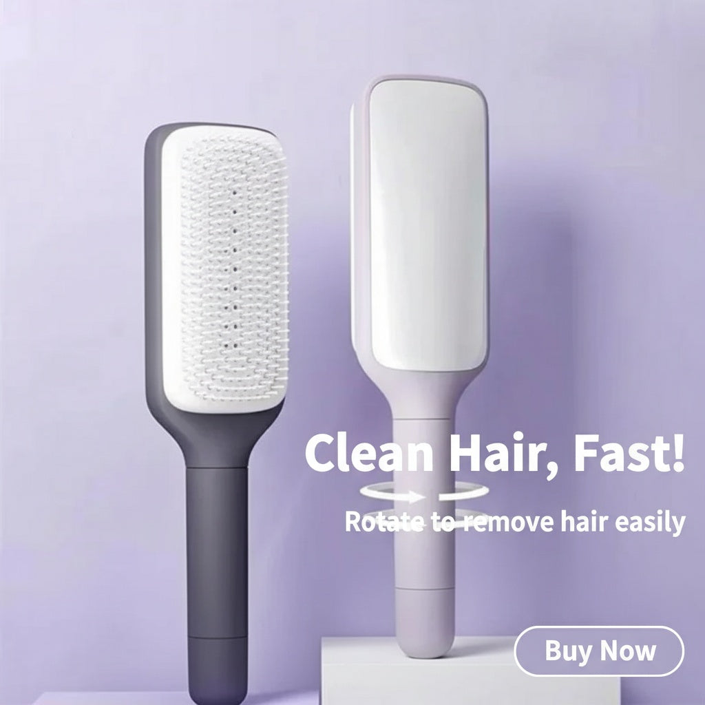 Rotatable Self Cleaning Hair Brush