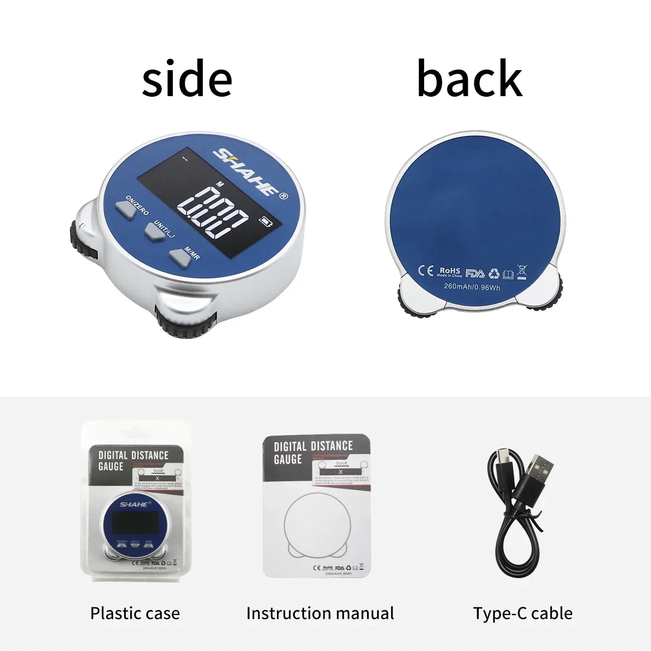 SHAHE Electronic Ruler LCD Display High Accuracy Handheld Length Measuring Tool