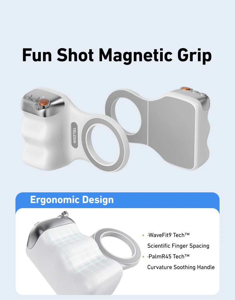 Magnetic Phone Camera Grip with Remote Control & Fill Light