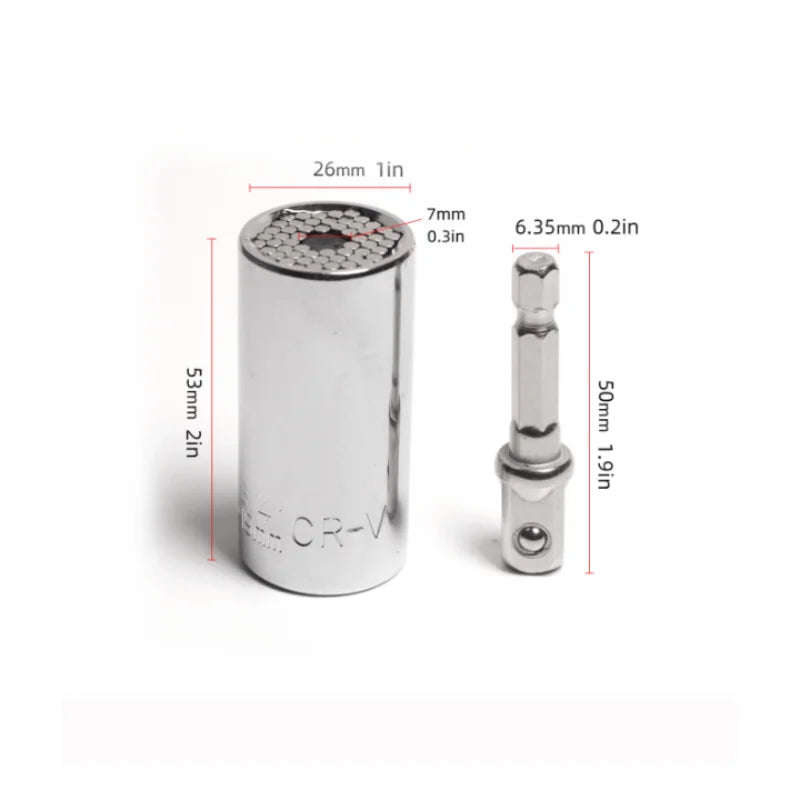7-19mm Universal Socket Wrench Set, Multi-Function Power Drill Adapter,