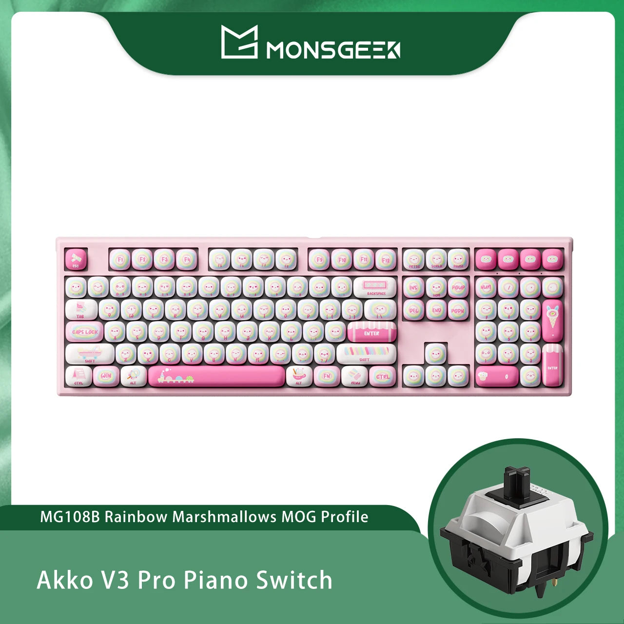 Akko MonsGeek MG108B Bun Wonderland Wireless Mechanical Keyboard