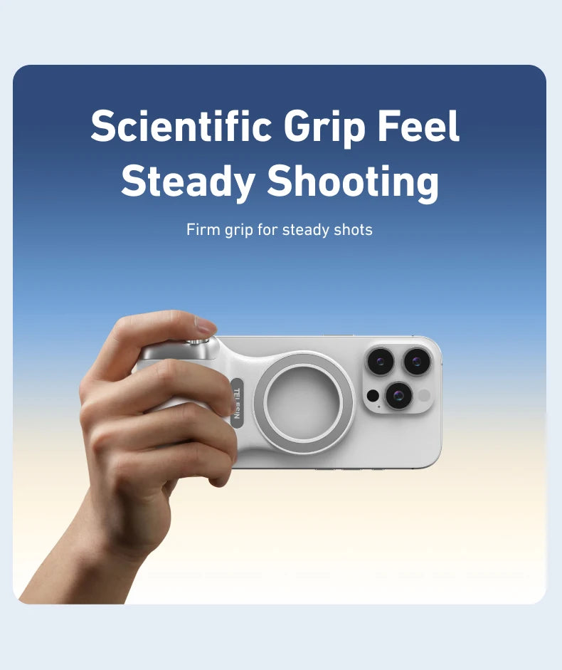 Magnetic Phone Camera Grip with Remote Control & Fill Light