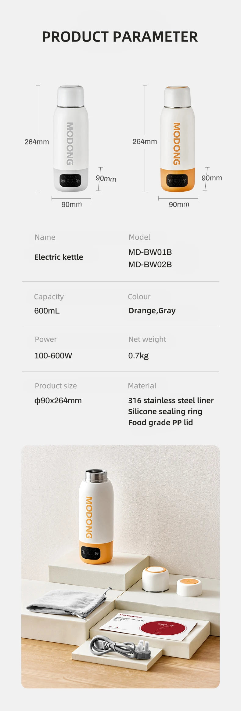 Portable Electric Kettle 600ML