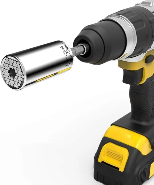 7-19mm Universal Socket Wrench Set, Multi-Function Power Drill Adapter,