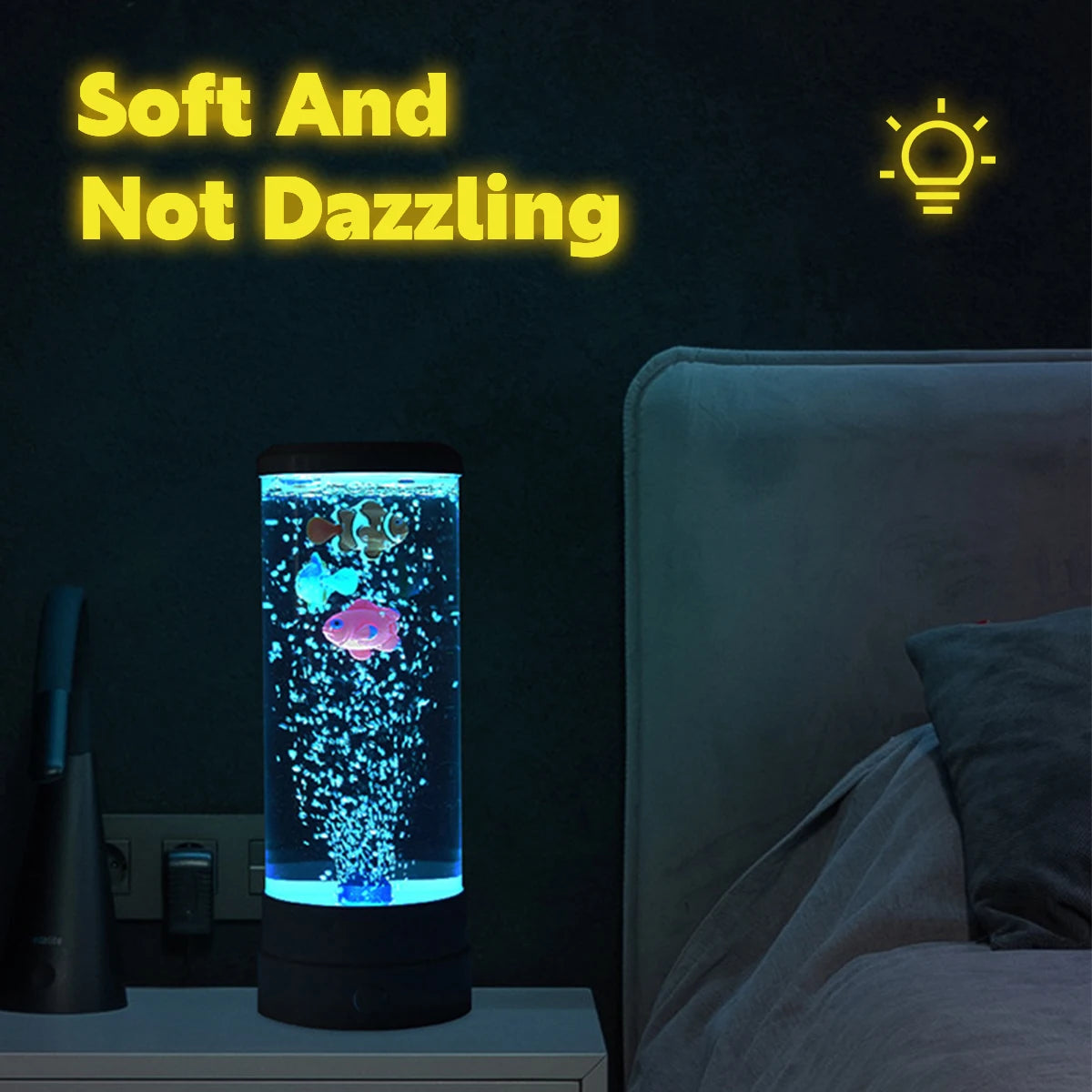 LED Fish Lamp Ambient Night Light Remote Control Color Changing Decorative Lights