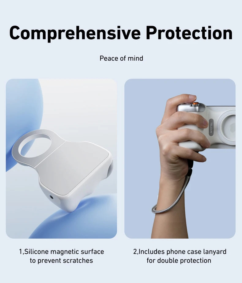Magnetic Phone Camera Grip with Remote Control & Fill Light
