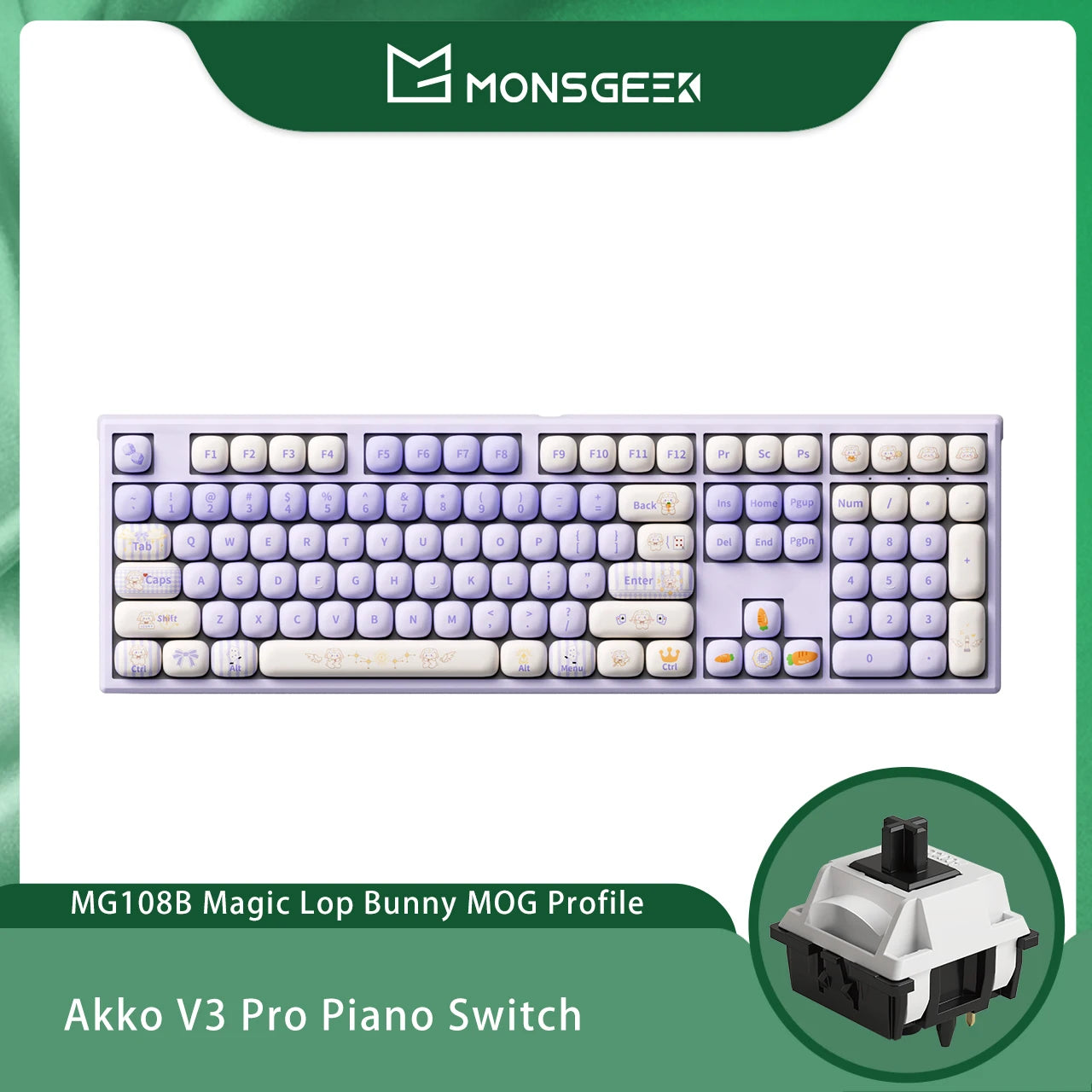 Akko MonsGeek MG108B Bun Wonderland Wireless Mechanical Keyboard