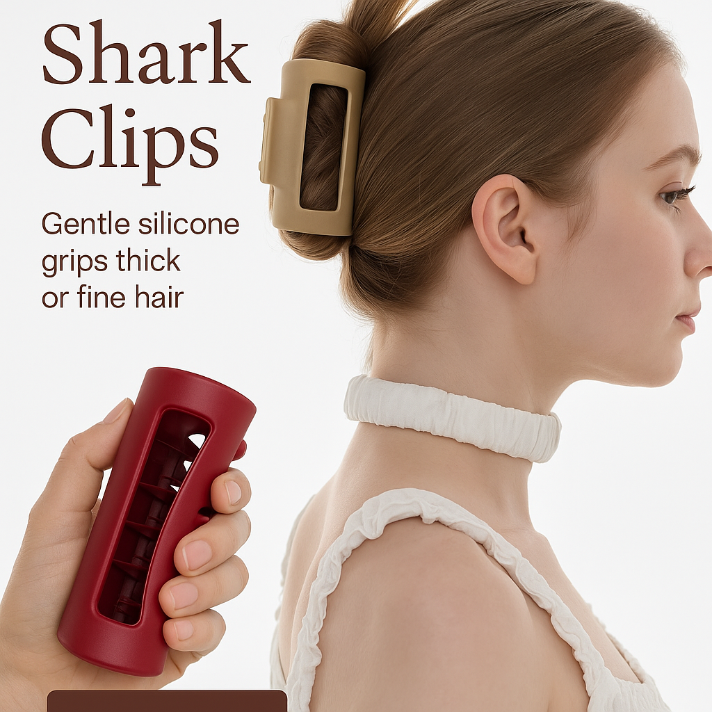 Cozy Squishy Soft Silicone Shark Clip Non Slip Durable Hair Claw Hairgrips for Women