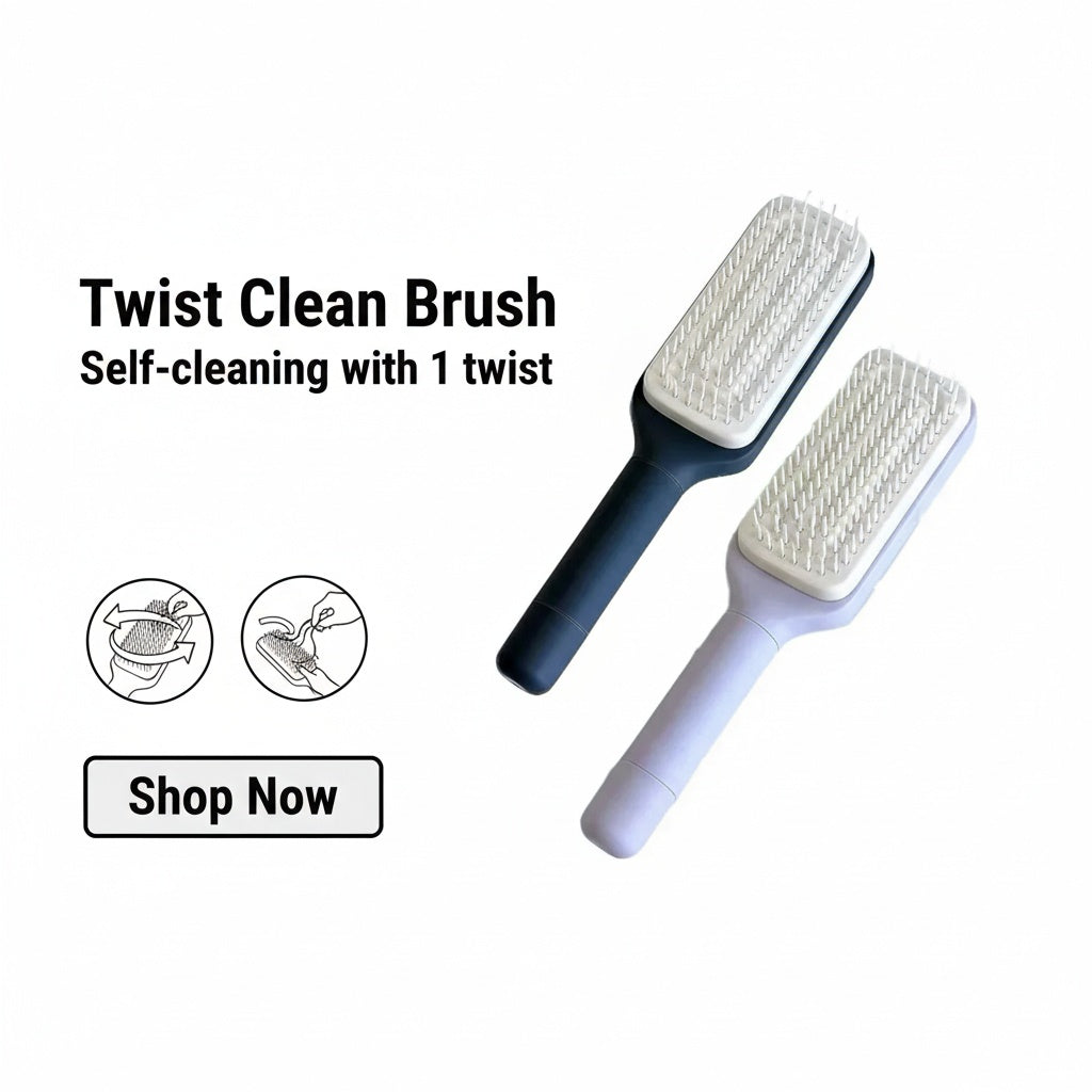 Rotatable Self Cleaning Hair Brush