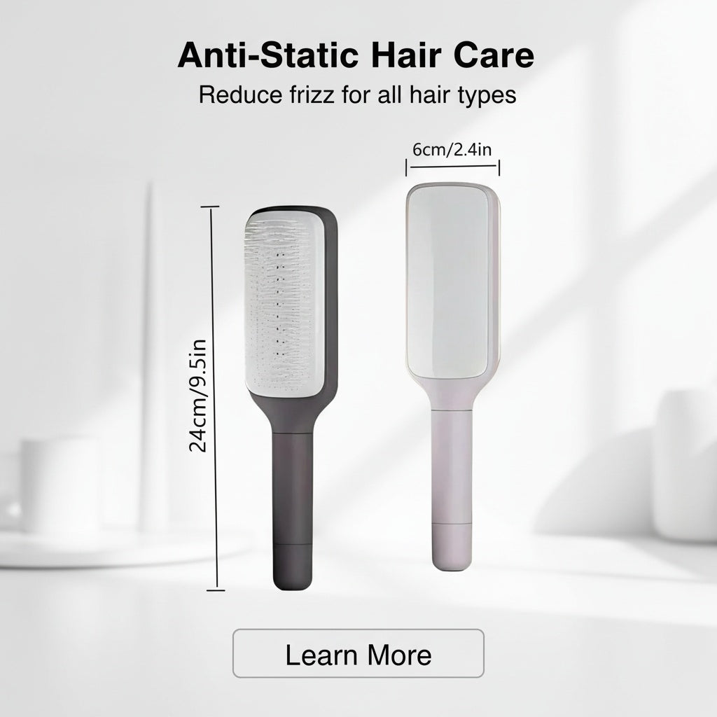 Rotatable Self Cleaning Hair Brush