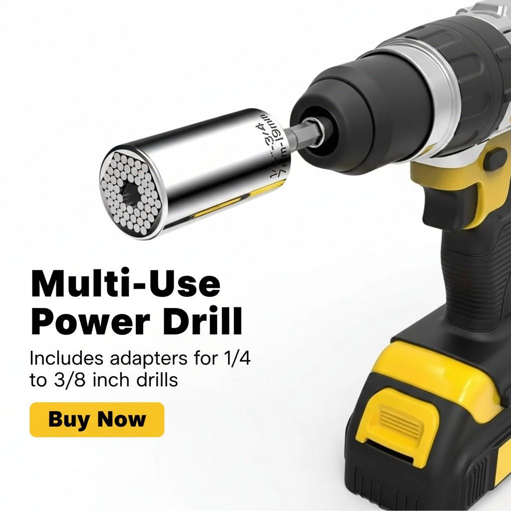 7-19mm Universal Socket Wrench Set, Multi-Function Power Drill Adapter,