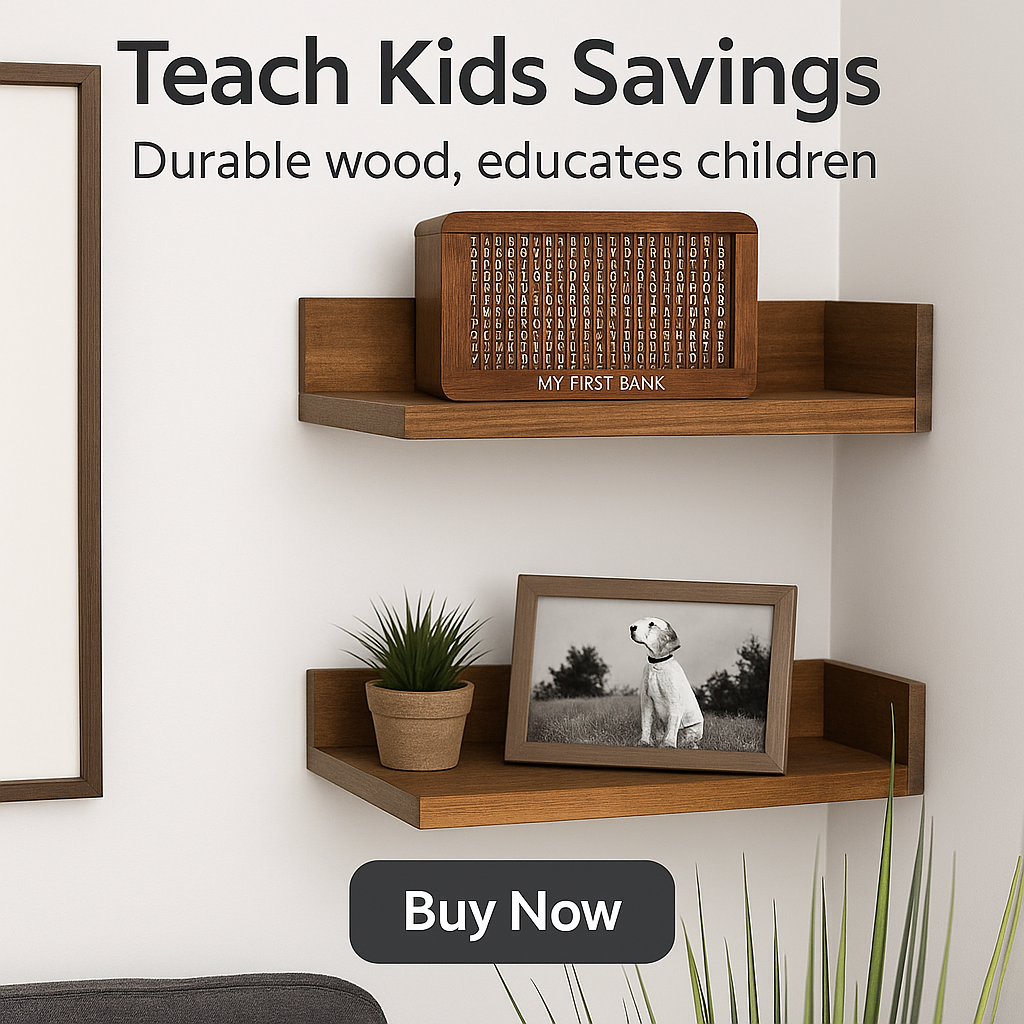 Euro Money Box Wooden Piggy Bank